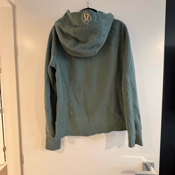 lululemon Scuba Full-Zip Hoodie Sz10  Green W/ Gold zpipper - Picture 3 of 4